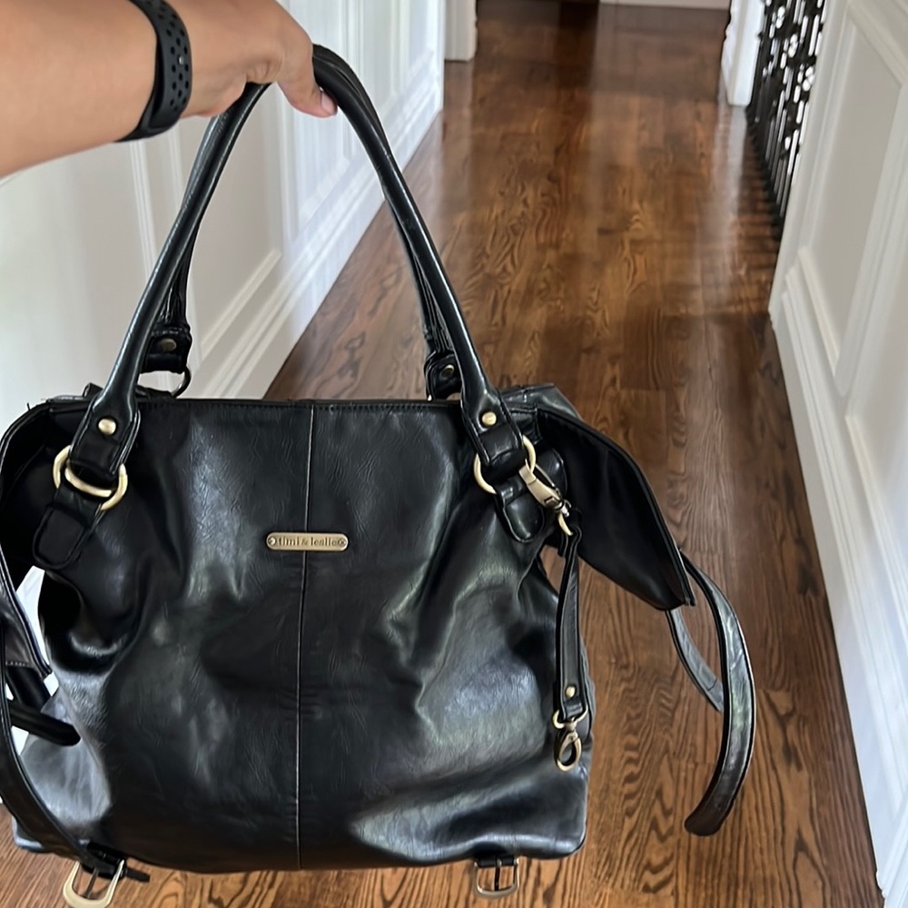 Diaper Bag, timi & leslie, black leather, lots of space